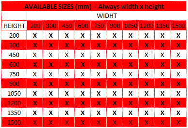 Product 2 Aviable Sizes